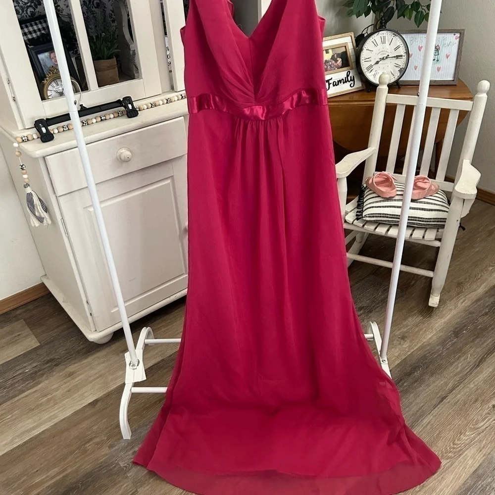Sleeveless Chiffon Dress with Ruffled Back Detail | David's Bridal 8